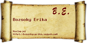 Bozsoky Erika névjegykártya